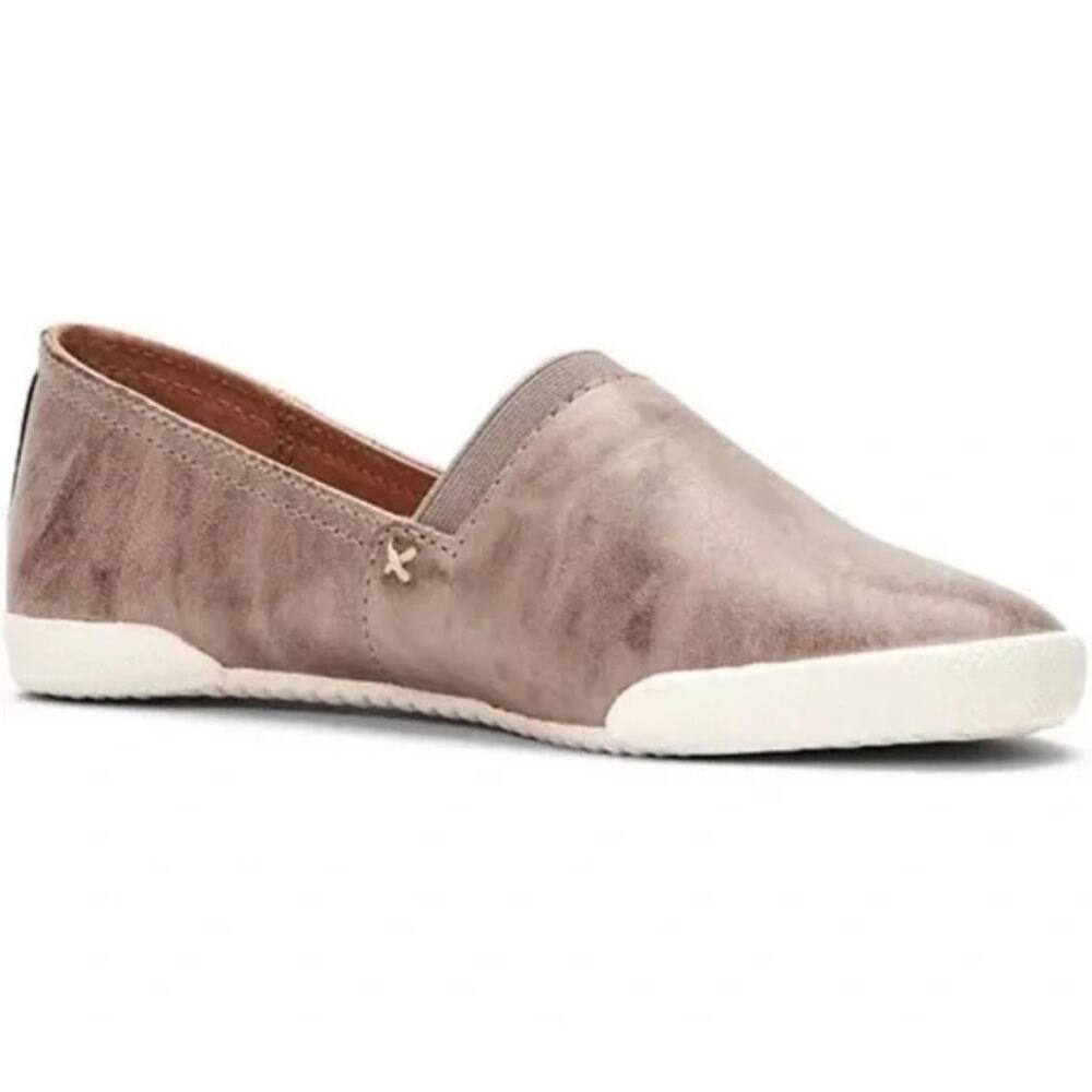 Frye Melanie Slip On‎ Sneakers Size 10 Burnished Gray Brown Leather Upper Flats